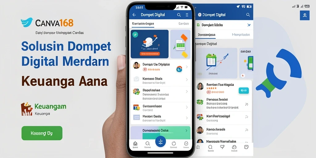 Tampilan antarmuka aplikasi Dompet Digital CANVA168 yang user-friendly.