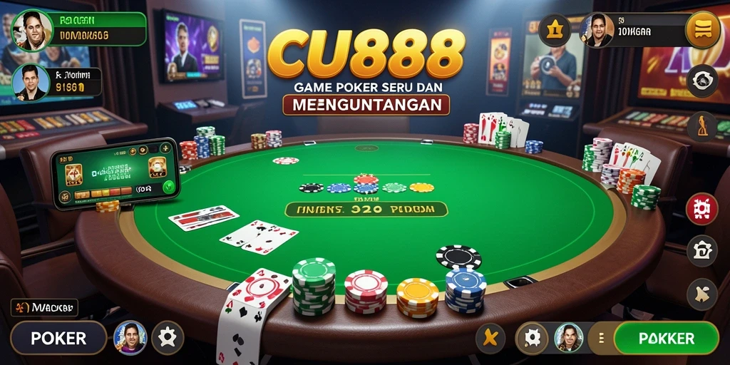 Tampilan antarmuka game Poker CU888 yang menarik dan interaktif.