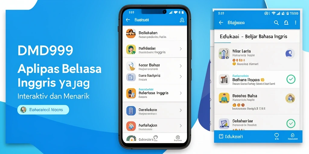 Antarmuka DMD999 yang menarik dan ramah pengguna untuk belajar bahasa Inggris.
