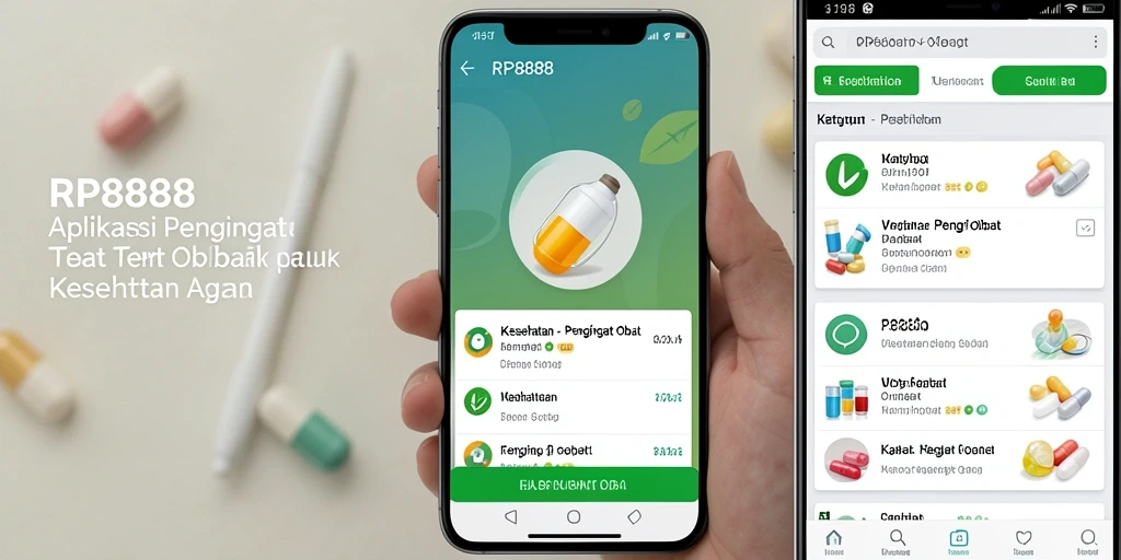 Antarmuka pengguna RP8888 menampilkan pengingat obat yang jelas dan terorganisir.